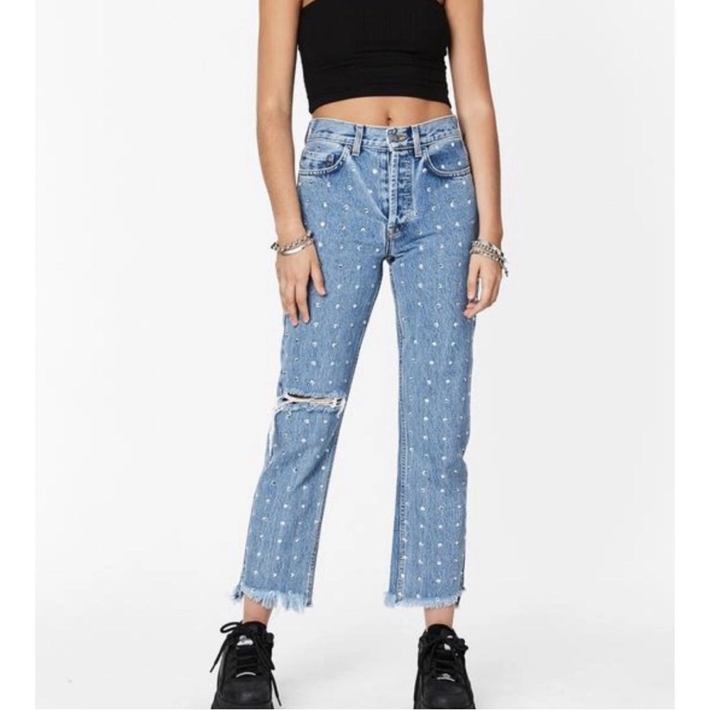 Carmar Emelia Astra Rhinestone Jeans, Brand New, Non Stretch Size 27